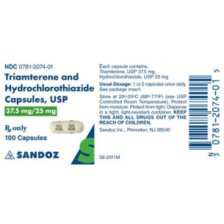 TRIAMTER/HCTZ 37.5 /25MG CAP 1000