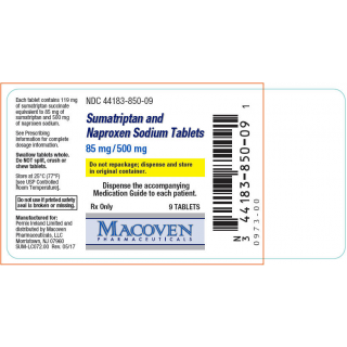 SUMATRIPTAN-NAPROXEN SOD 85-500 MG TAB 9