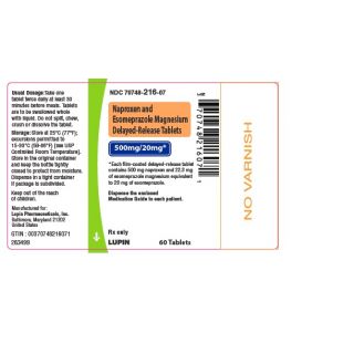NAPROXEN/ESOMEPRAZOLE MAGNESIUM TAB 500-20MG 60 DR