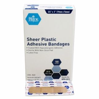 ADHESIVE BANDAGE - SHEER STERILERIPS 3/4"X3", STERILE - 100/BOX