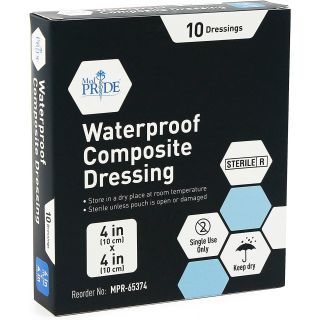 WATERPROOF COMPOSITE DRESSING 4X4 10 PCS/BX [MPR65374]